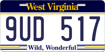 WV license plate 9UD517