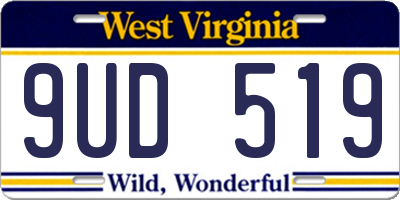 WV license plate 9UD519