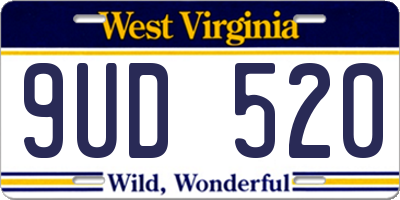 WV license plate 9UD520