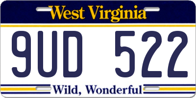 WV license plate 9UD522