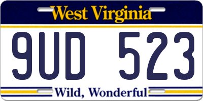 WV license plate 9UD523
