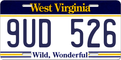 WV license plate 9UD526