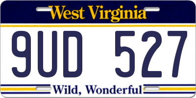 WV license plate 9UD527