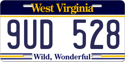 WV license plate 9UD528