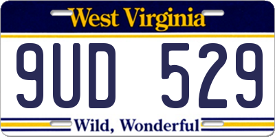 WV license plate 9UD529