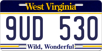 WV license plate 9UD530