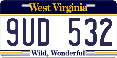 WV license plate 9UD532
