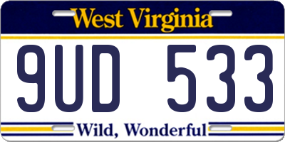 WV license plate 9UD533