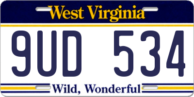 WV license plate 9UD534