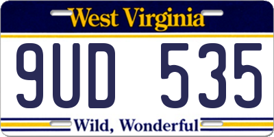 WV license plate 9UD535