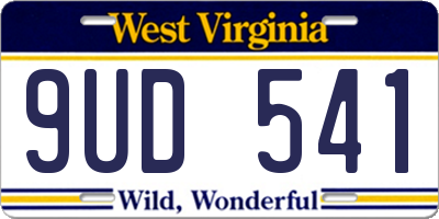 WV license plate 9UD541
