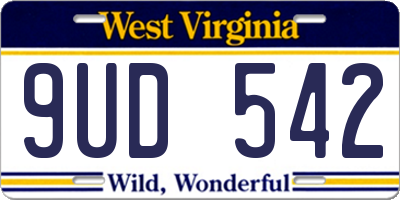 WV license plate 9UD542