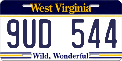WV license plate 9UD544