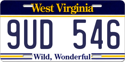 WV license plate 9UD546