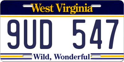 WV license plate 9UD547