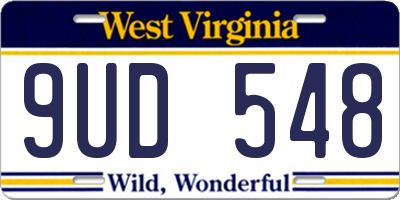 WV license plate 9UD548