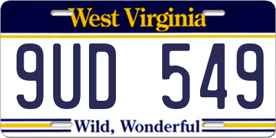 WV license plate 9UD549