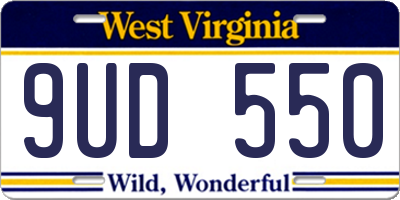 WV license plate 9UD550