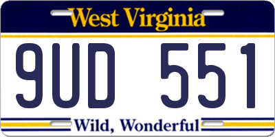 WV license plate 9UD551