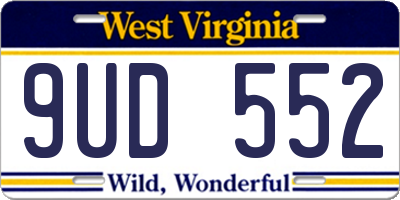 WV license plate 9UD552