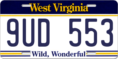 WV license plate 9UD553