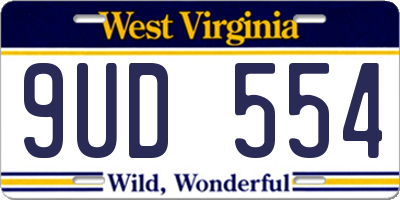 WV license plate 9UD554