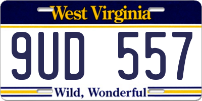 WV license plate 9UD557