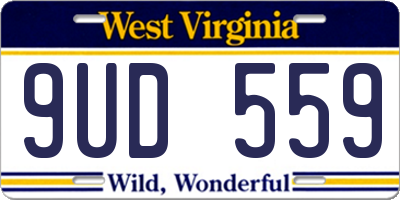 WV license plate 9UD559