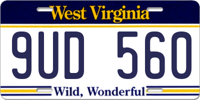 WV license plate 9UD560