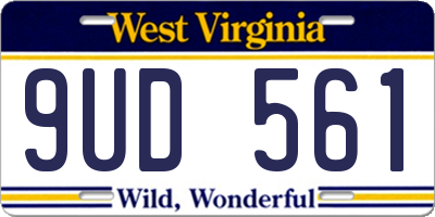 WV license plate 9UD561