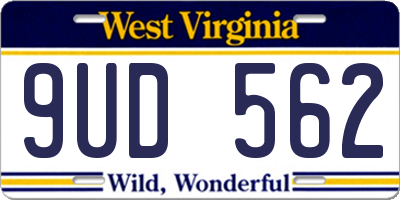 WV license plate 9UD562