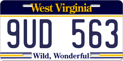 WV license plate 9UD563