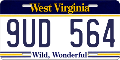 WV license plate 9UD564