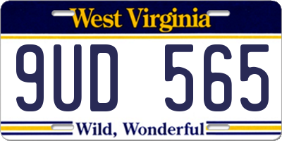 WV license plate 9UD565