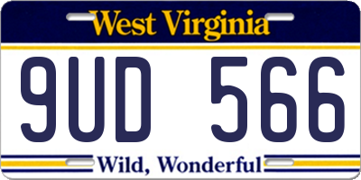 WV license plate 9UD566