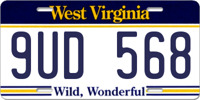 WV license plate 9UD568
