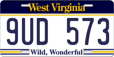 WV license plate 9UD573