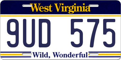 WV license plate 9UD575