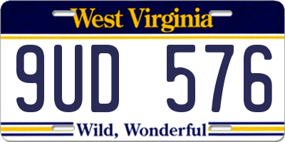 WV license plate 9UD576