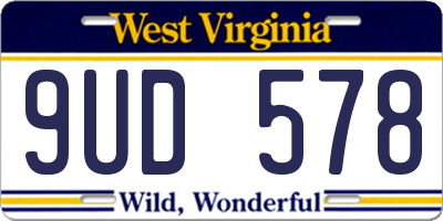 WV license plate 9UD578