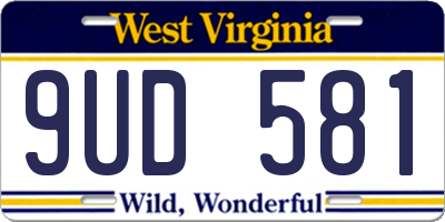 WV license plate 9UD581