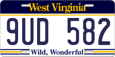 WV license plate 9UD582