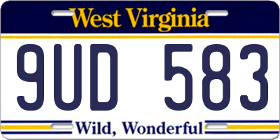 WV license plate 9UD583