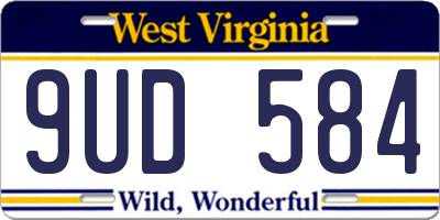 WV license plate 9UD584