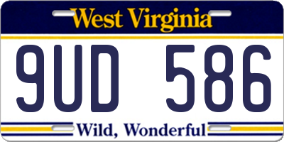 WV license plate 9UD586