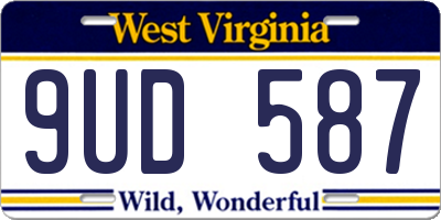 WV license plate 9UD587