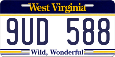 WV license plate 9UD588