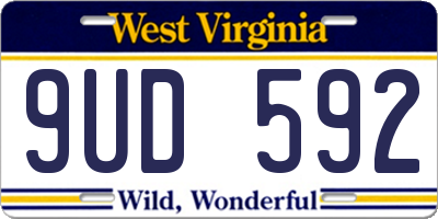 WV license plate 9UD592