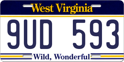 WV license plate 9UD593