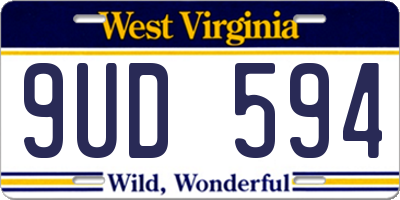 WV license plate 9UD594